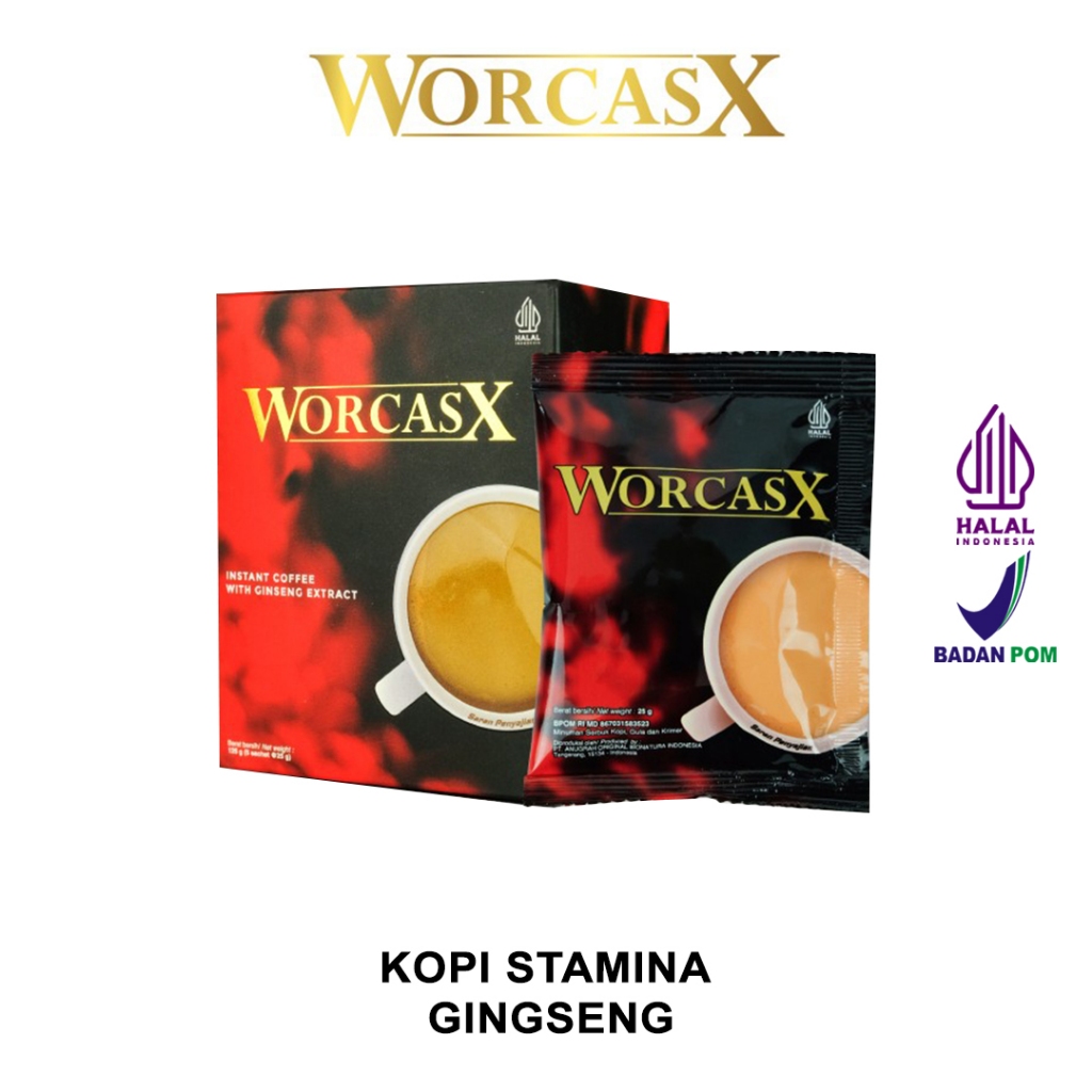 

Kopi WorcasX Coffee 5 Sachets - Kopi Ginseng | Kopi Kesehatan Herbal | Kopi Worcas X | Workas