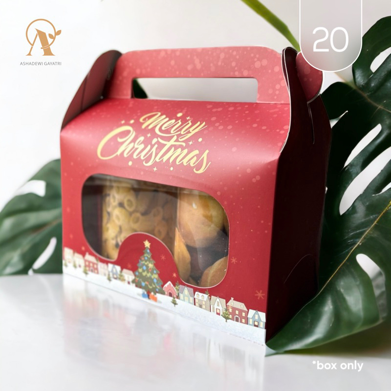 

Ashadewi Gayatri - Jasper Gable box 20x10x12 cm / Gable box jendela / dessert box - Golden Christmas 2023