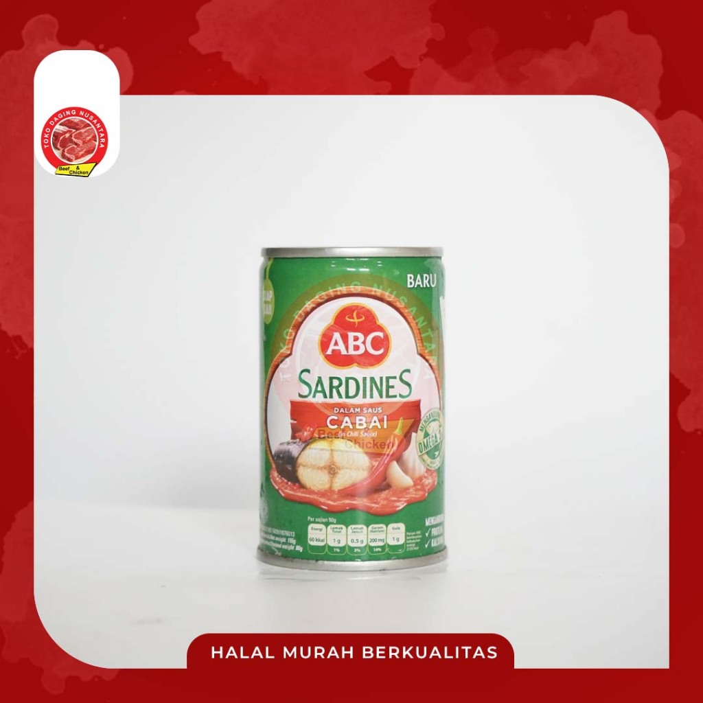 

SARDEN SAUS CABAI ABC SARDINES IN CHILLI SAUCE 425GR HALAL