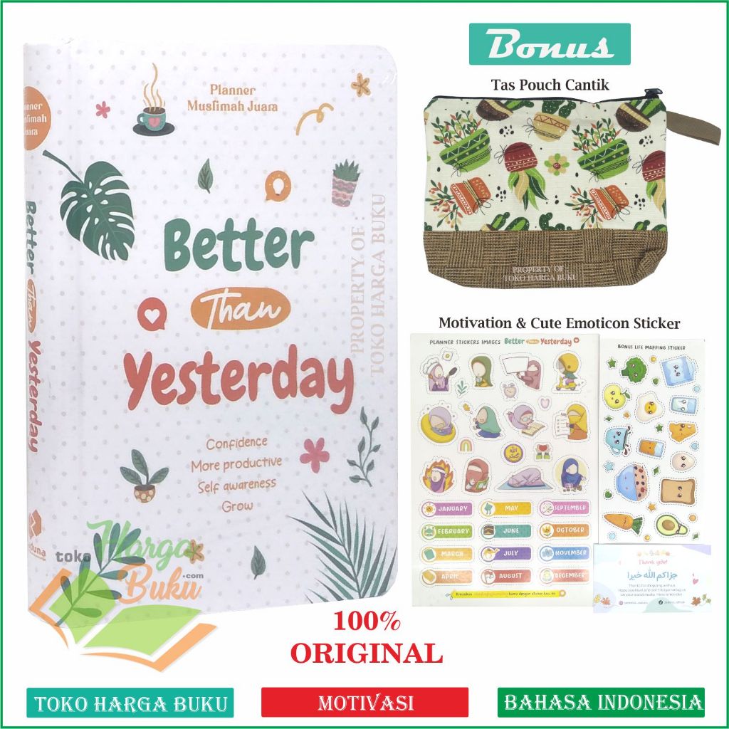 Foto Buku BETTER THAN YESTERDAY Planner Muslimah Juara Motivasi untuk Wanita Penerbit Zaduna