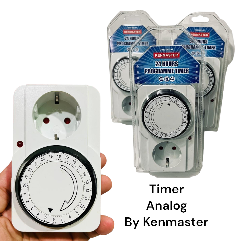 Timer Analog Stop Kontak Timer Listrik Pengatur Waktu On Off Kenmaster 24 Jam