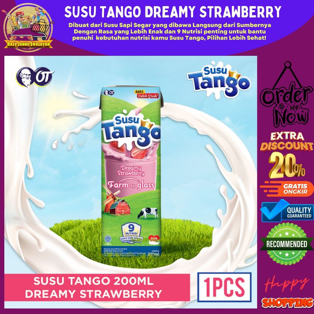 

Susu Tango Dreamy Strawberry 200ML