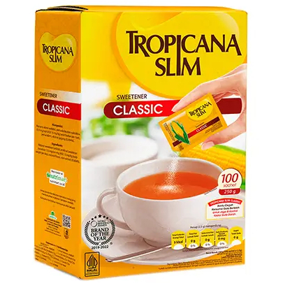 

Tropicana Slim Sweetener Classic 100's Sachet / Pemanis Pengganti gula