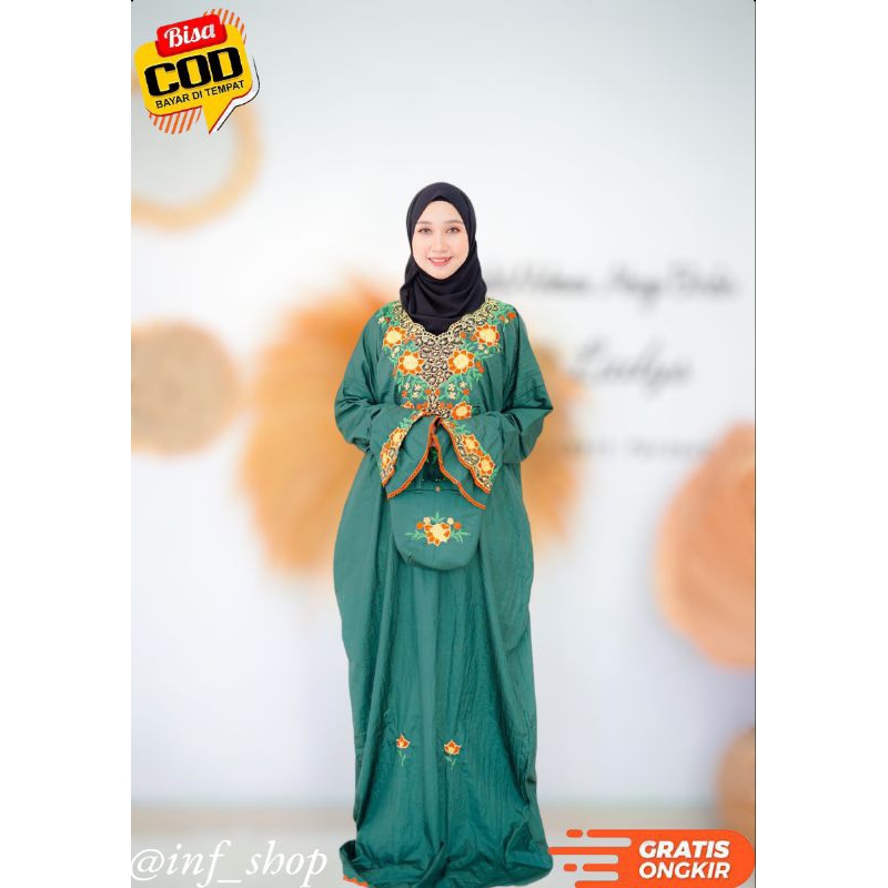 (COD) LADYS Mukena abaya sholat parasut bordir remaja dewasa size L XL murah 354