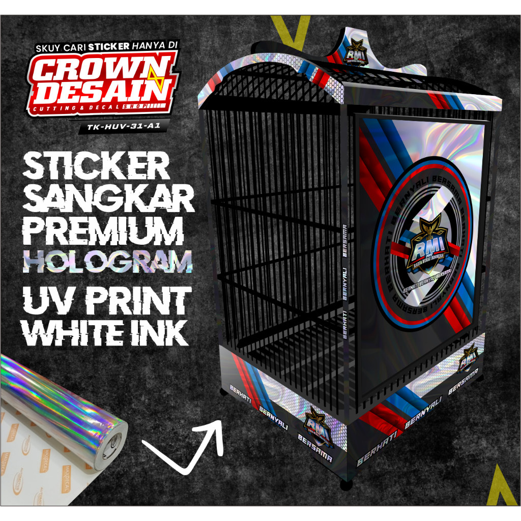 Stiker Decal Sangkar Kotak RMI Sangkar Radja - Decal Sangkar Radja Hologram UV No 1 2 3 - TK-HUV