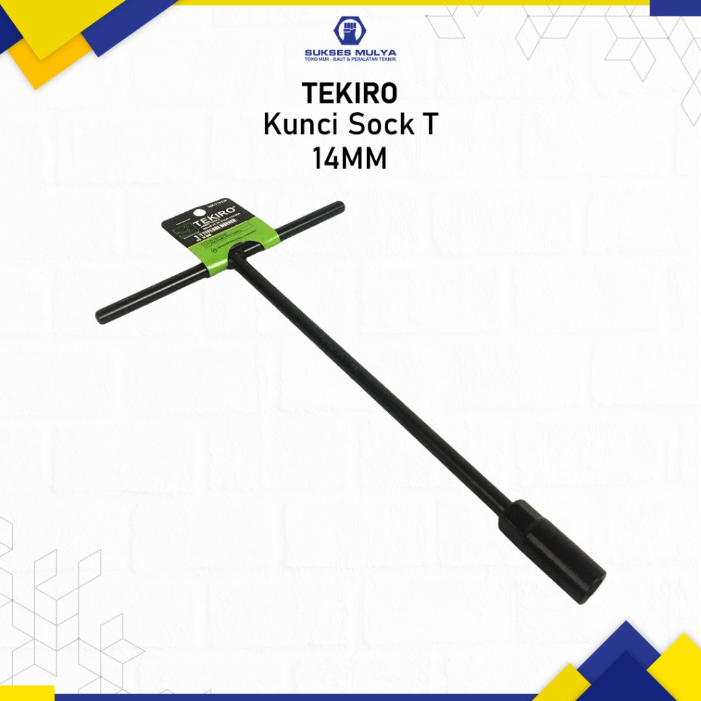 TEKIRO Kunci Sock T Ukuran 14mm Sock T Hitam Tekiro