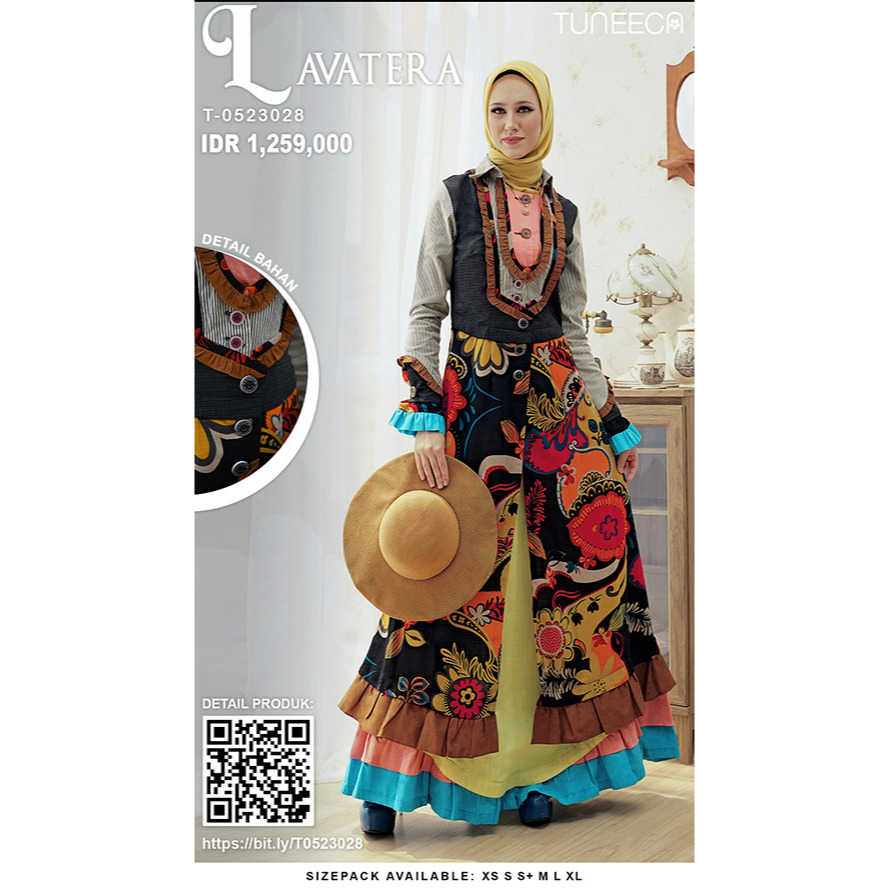 GAMIS TUNEECA MYLADY PART2 Lavatera  T-0523028 ORIGINAL KEKINIAN MODERN TRENDY ELEGANT MODIS EXCLUSI