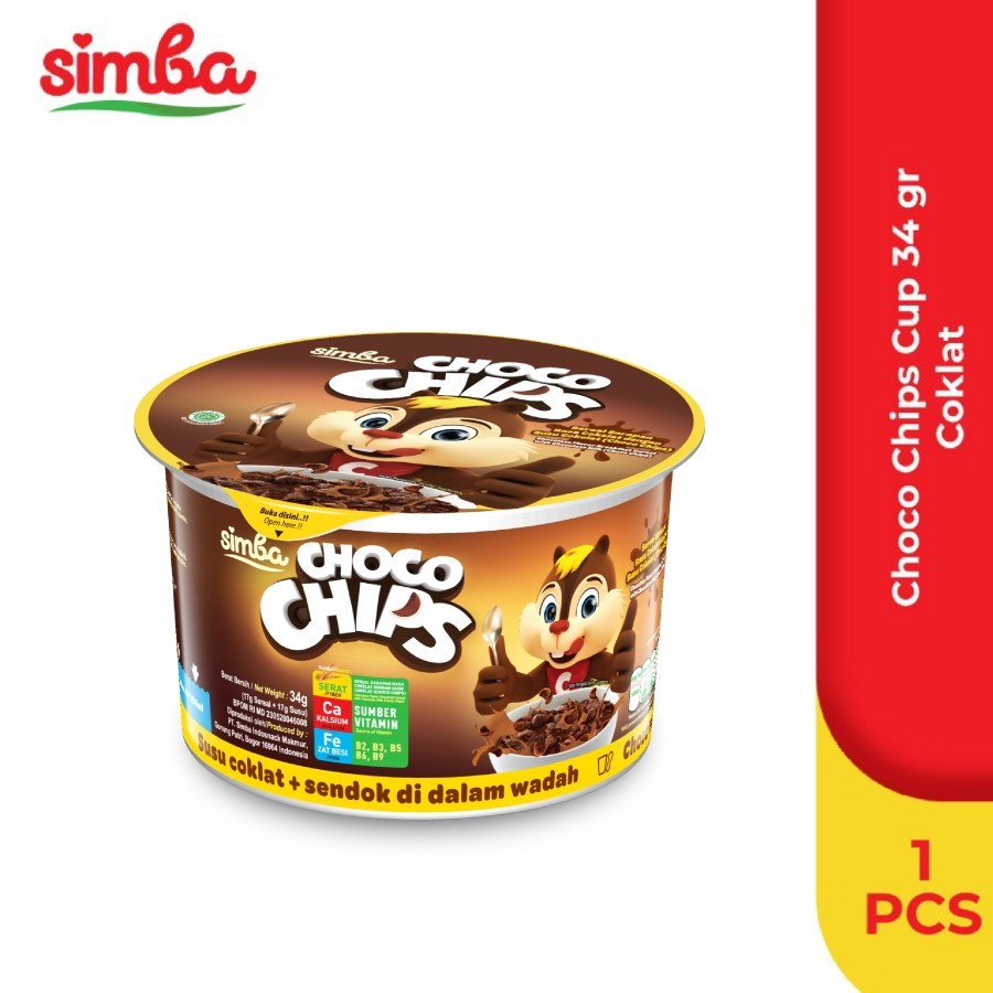 

Choco Chip Cereal SIMBA Cup Susu 34 gr