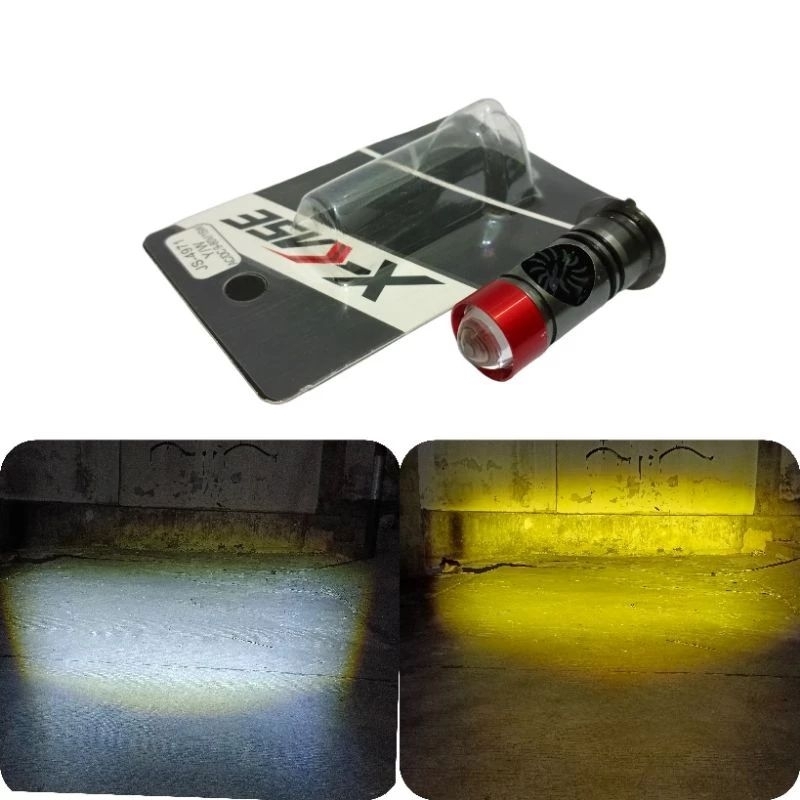 Lampu Utama LED Laser H6-H4 Plus Kipas High Low Putih-Kuning AC DC