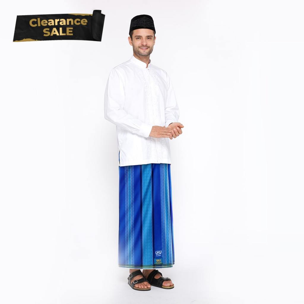 Sarung BHS Classic Gold Motif DKH Biru