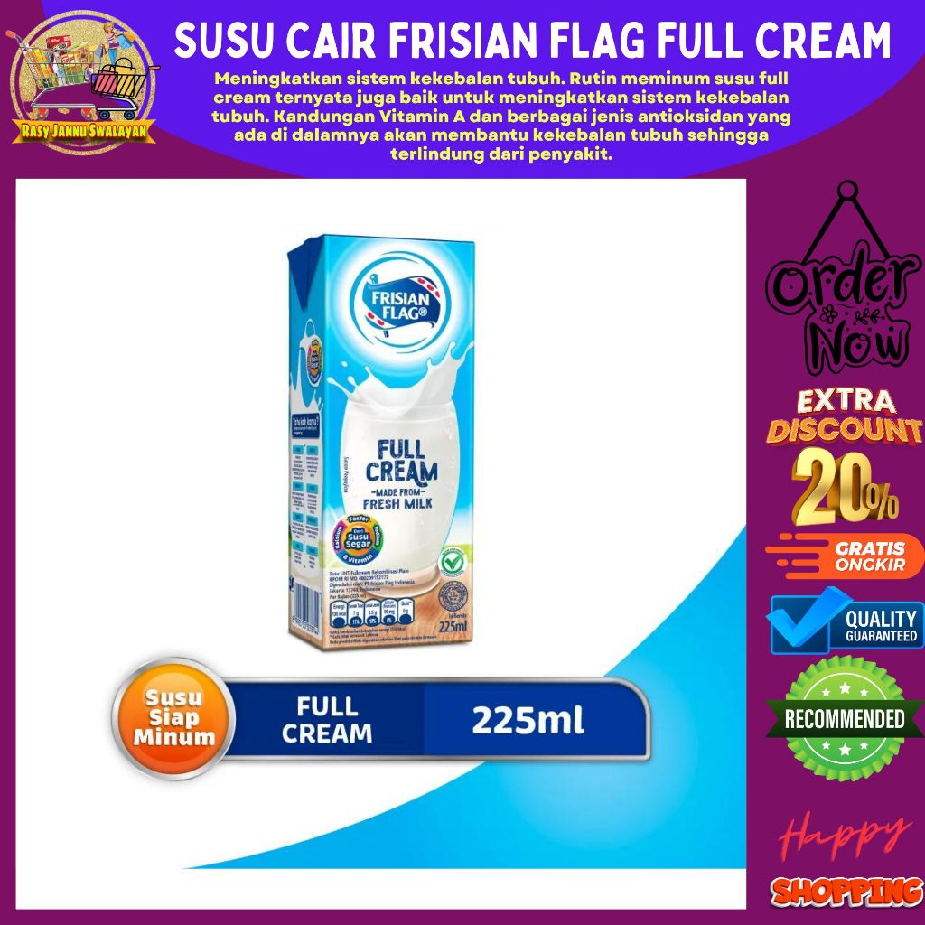 

SUSU FULL CREAM FRISIAN FLAG UHT 225ML MAJU BERSAMA