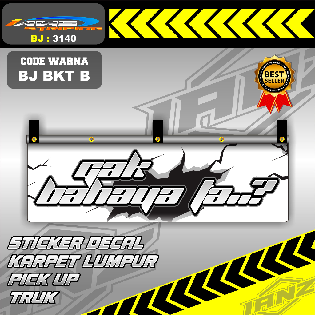 BJ 3140 -  STIKER KARPET LUMPUR BELAKANG PICK UP VARIASI-FREE CUSTOM TULISAN SIAP PAKAI SEGALA JENIS