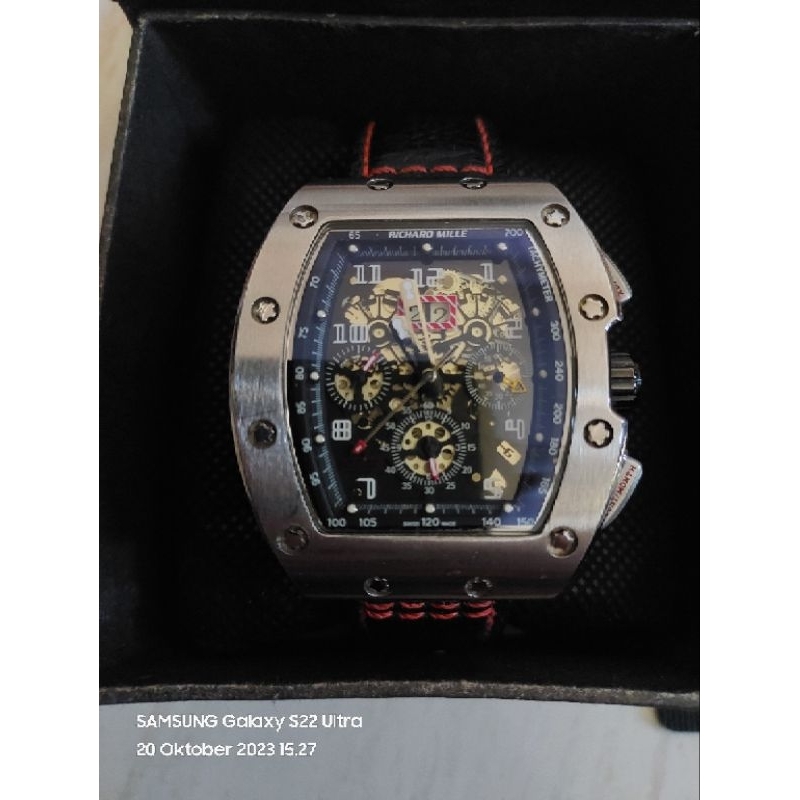 jam tangan Automatic kotak Chronograph RM Richard Mille preloved second bekas