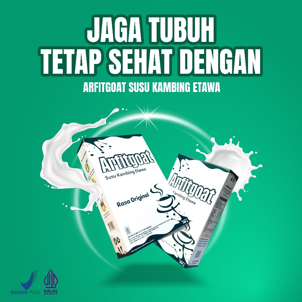 

Susu Etawa Arfitgoat Original Full Cream - BPOM Halal, Menjaga Daya Tahan Tubuh
