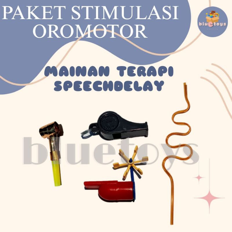 [BLUETOYS] Paket 4 Alat Tiup Sedotan dan Peluit/Terapi Wicara/Stimulasi oromotor balita dan anak