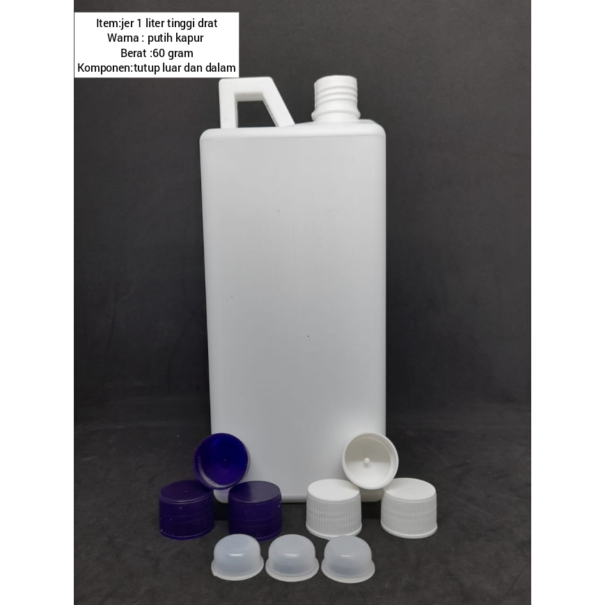 JERIGEN 1 LITER PUTIH natural SEGEL KOTAK JERIGEN 1 LITER Tinggi tebal grosir cargo termurah seindon