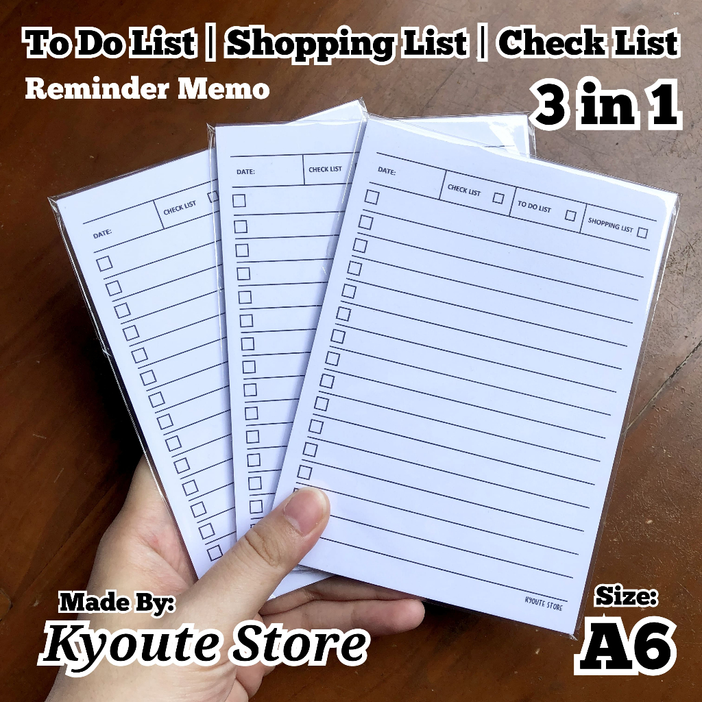 

Memo To Do List Kyoute A6 Shopping List Check List Simple Note Catatan Kecil Daftar List Aktivitas Belanja