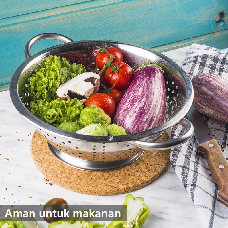 Sangku Bakul Nasi Stainless Colander Tanpa Tutup Wadah Wakul Nasi