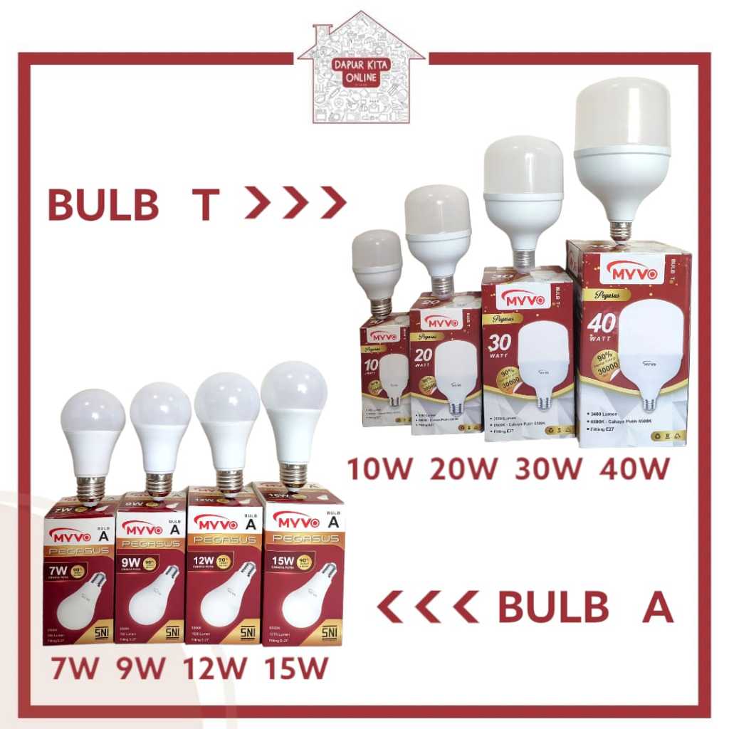 LAMPU LED CAPSULE MYVO KING / BOHLAM LED MYVO CLASSIC / LAMPU LED MYVO GRAND A BULB WATT / 7 WATT /
