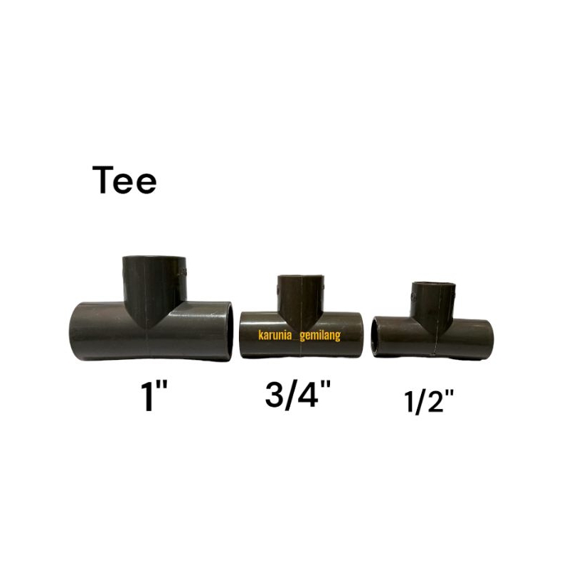 TEE Sambungan Pipa PVC  T 1 INCH /  T 3/4 INCH /  T 1/2 INCH / Fitting pipa paralon air