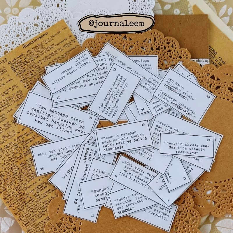 

[Journaleem] 35-38 PCS Quotes Islam x Ayat Suci Deco Jurnal Quran Journaling Scrapbook