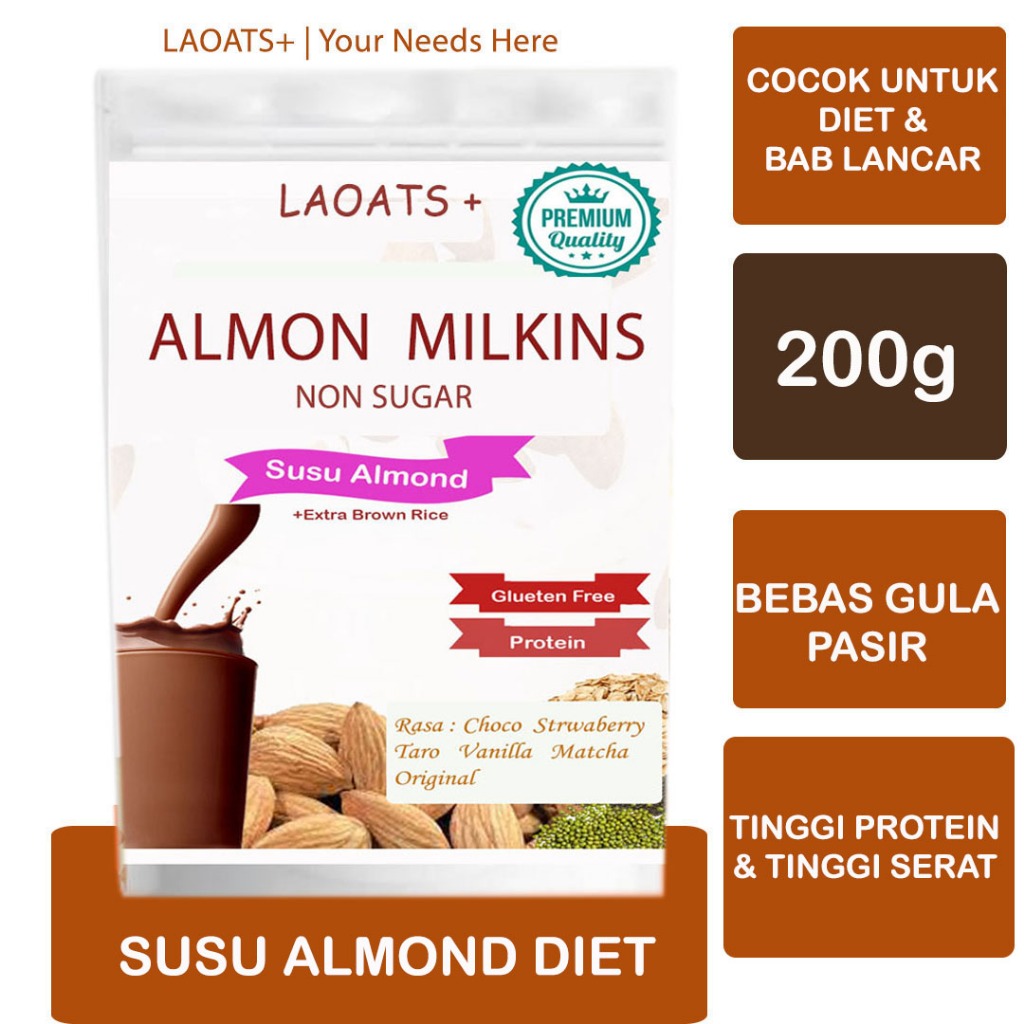 

Susu Almond Promil Laoats Non Sugar (200g)