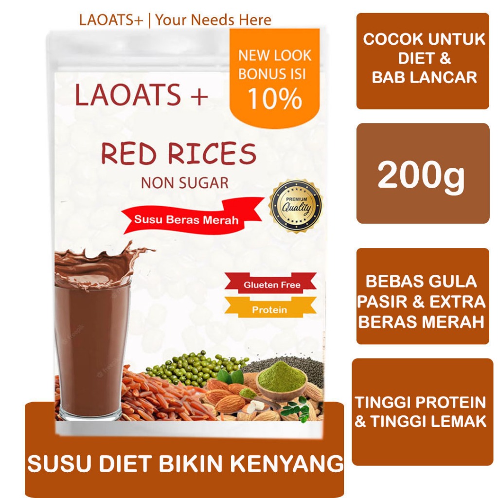 

Beras Merah Untuk Diet Milk Laoats Non Sugar (200g)