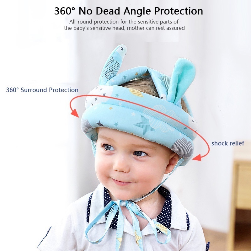 Topi Pelindung Kepala Bayib Lucu Baby Head Protection Adjustable Soft Safety Baby Helmet Walk Safety Headguard Baby Head Security Protection / Topi Bayi Laki-laki / Topi Bayi Perempuan