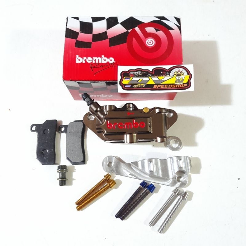 kaliper monoblok 4piston copy brembo Type kiri plus breket plus baut kaliper