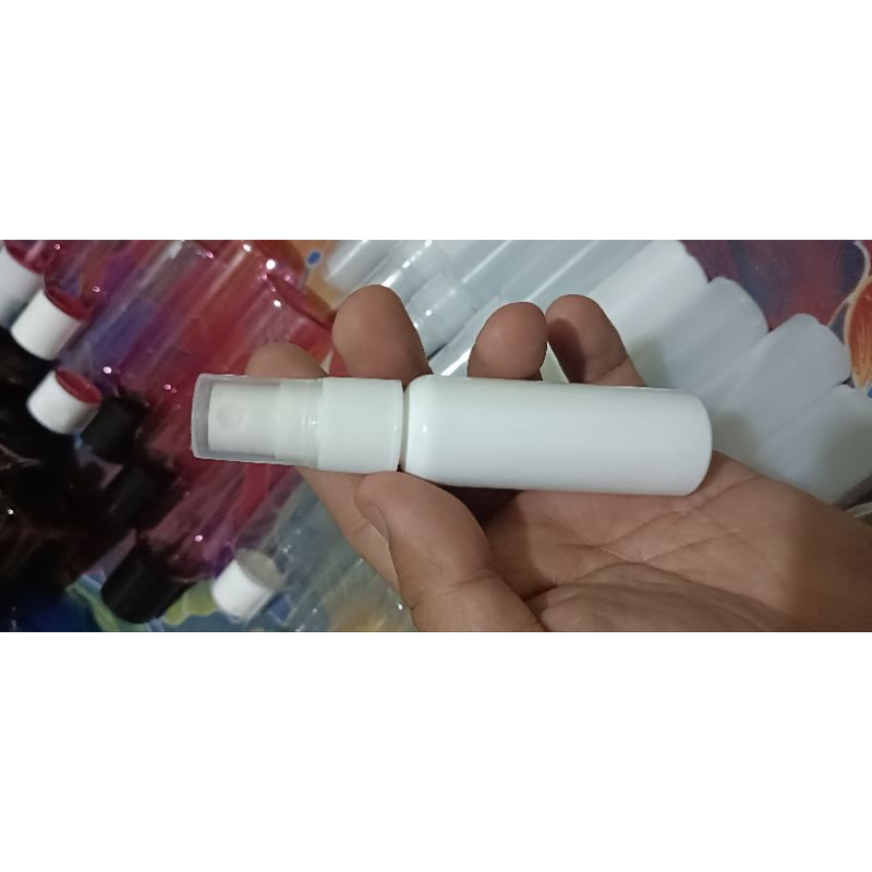 botol 30 ml plastik spray semprot parfum botol putih tutup putih