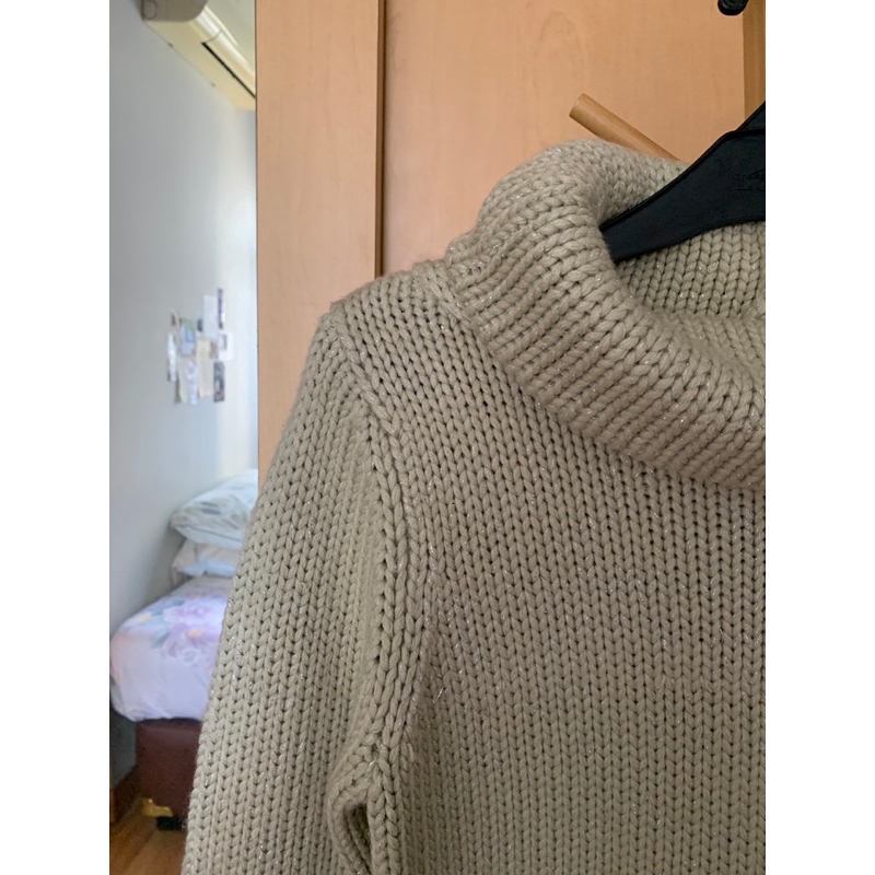 Knit Beige Turtleneck Sweater