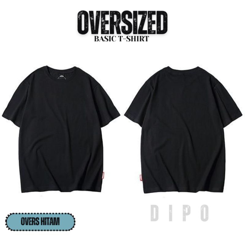 KAOS POLOS OVERSIZE PREMIUM UNISEX WARNA HITAM