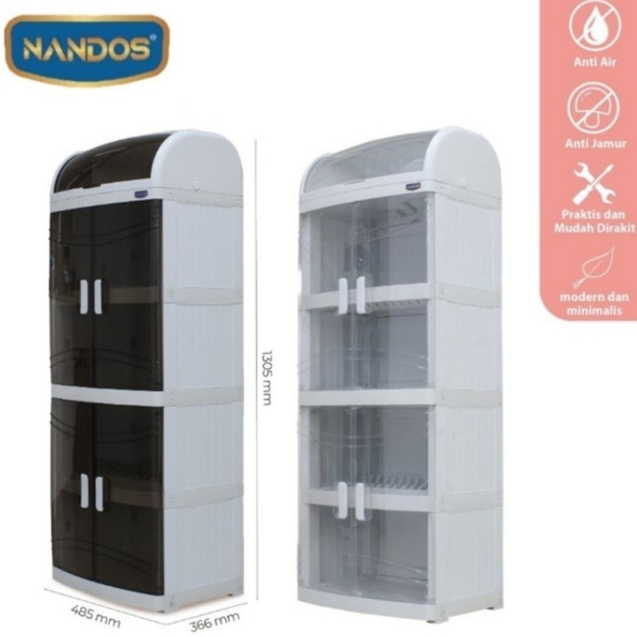 Naiba Lemari Rak Piring Plastik Dapur Nandos Transparan Minimalis