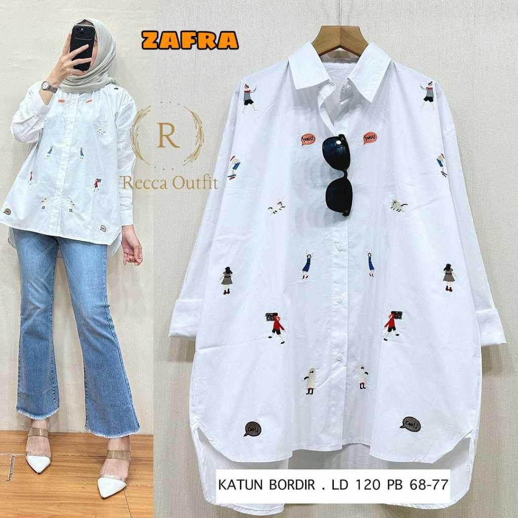 KEMEJA JUMBO WANITA PUTIH LENGAN PANJANG TERBARU PAKAIAN WANITA BAJU ATASAN JUMBO BLOUSE KATUN VIRAL