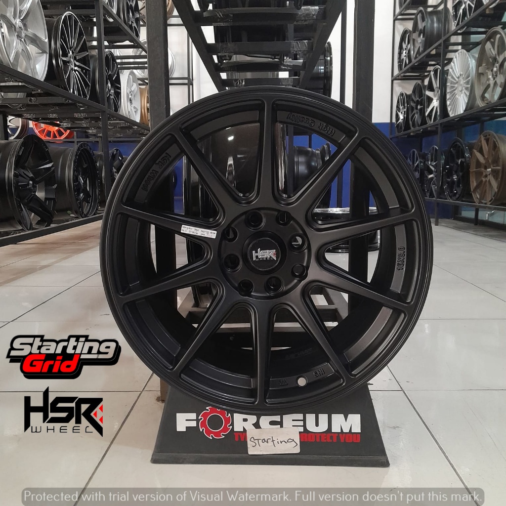 Velg Mobil HSR Ring 16 buat mobil Yaris, Jazz, Mobilio, Avanza, Xenia - Pelek R16 warna hitam jari -