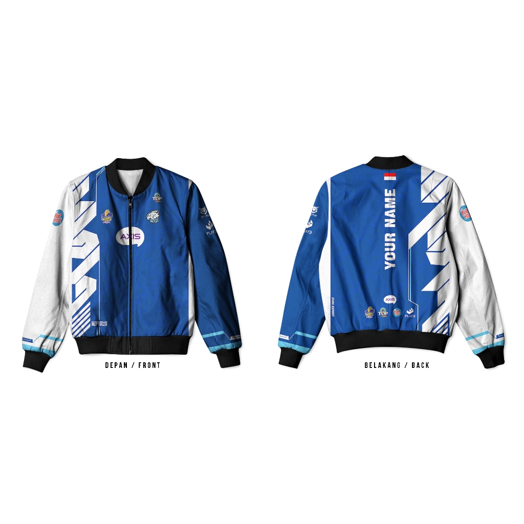 Jaket Bomber EVOS Home / Away S-19 2023-2024 Dewasa Pria Wanita Custom Fullprint