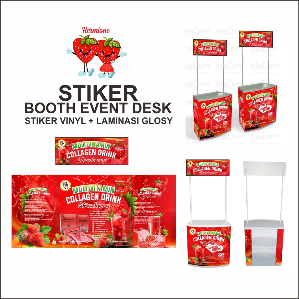 Cetak Stiker Meja Boot Event Desk Hermione