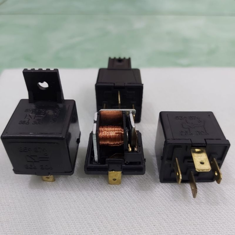 Relay Klakson 12V 30A 4 Kaki Relay 4Pin 30 Ampere