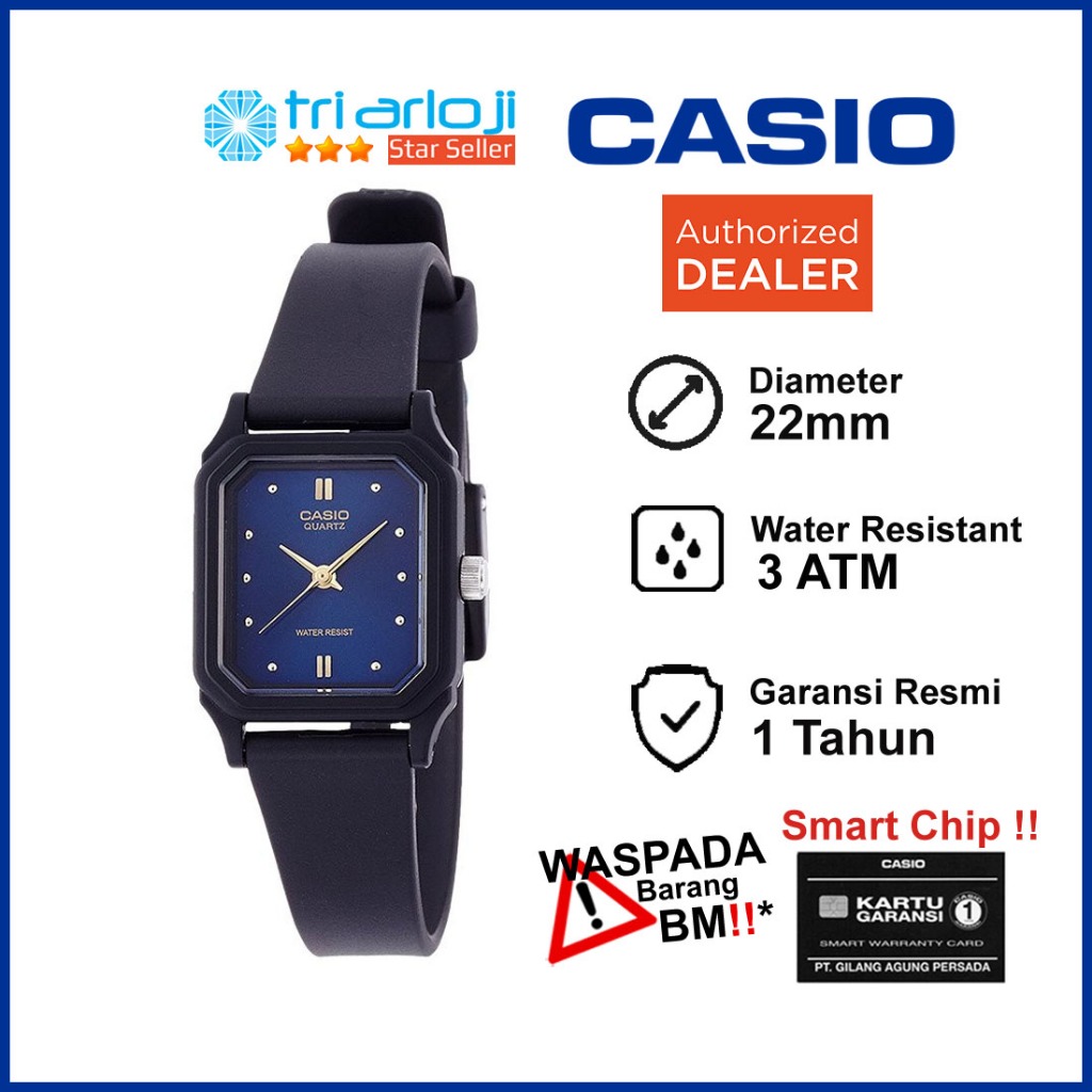 CASIO LQ-142E-2ADF Jam Tangan Wanita Analog Biru LQ142 LQ-142E-2A
