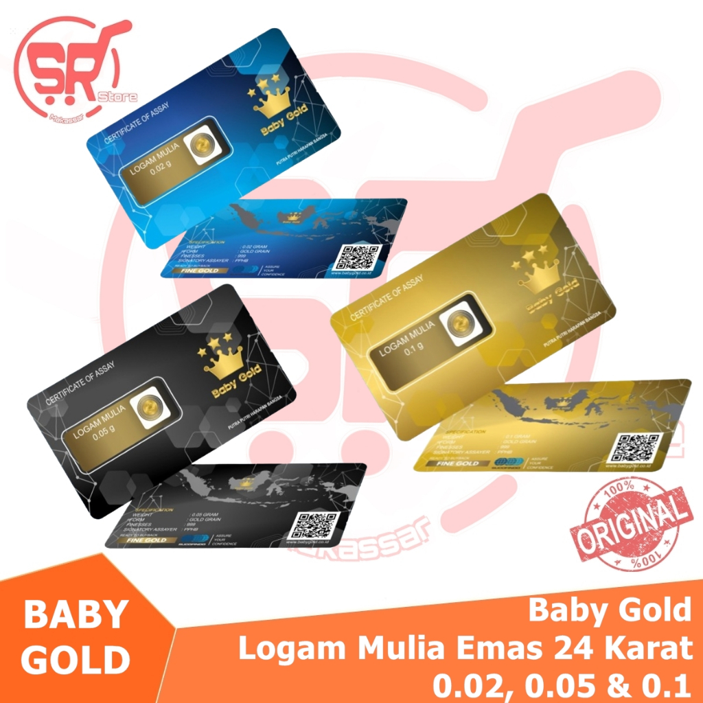 Emas Murni Logam Mulia 24 Karat 0.02 / 0.05 / 0.1 ( BABY GOLD / BABYGOLD / BABY GRAM / BABYGRAM / MI