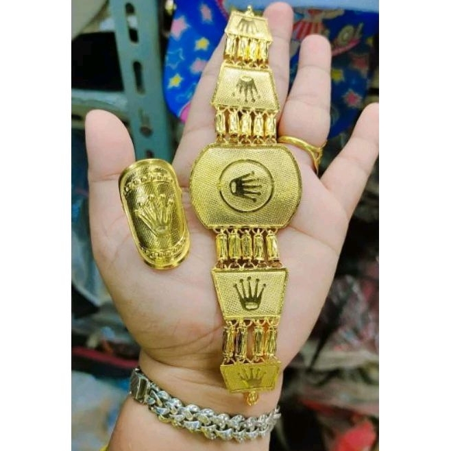 Sepuhan Premium Gelang dan cincin Dubai Jumbo Rolexs