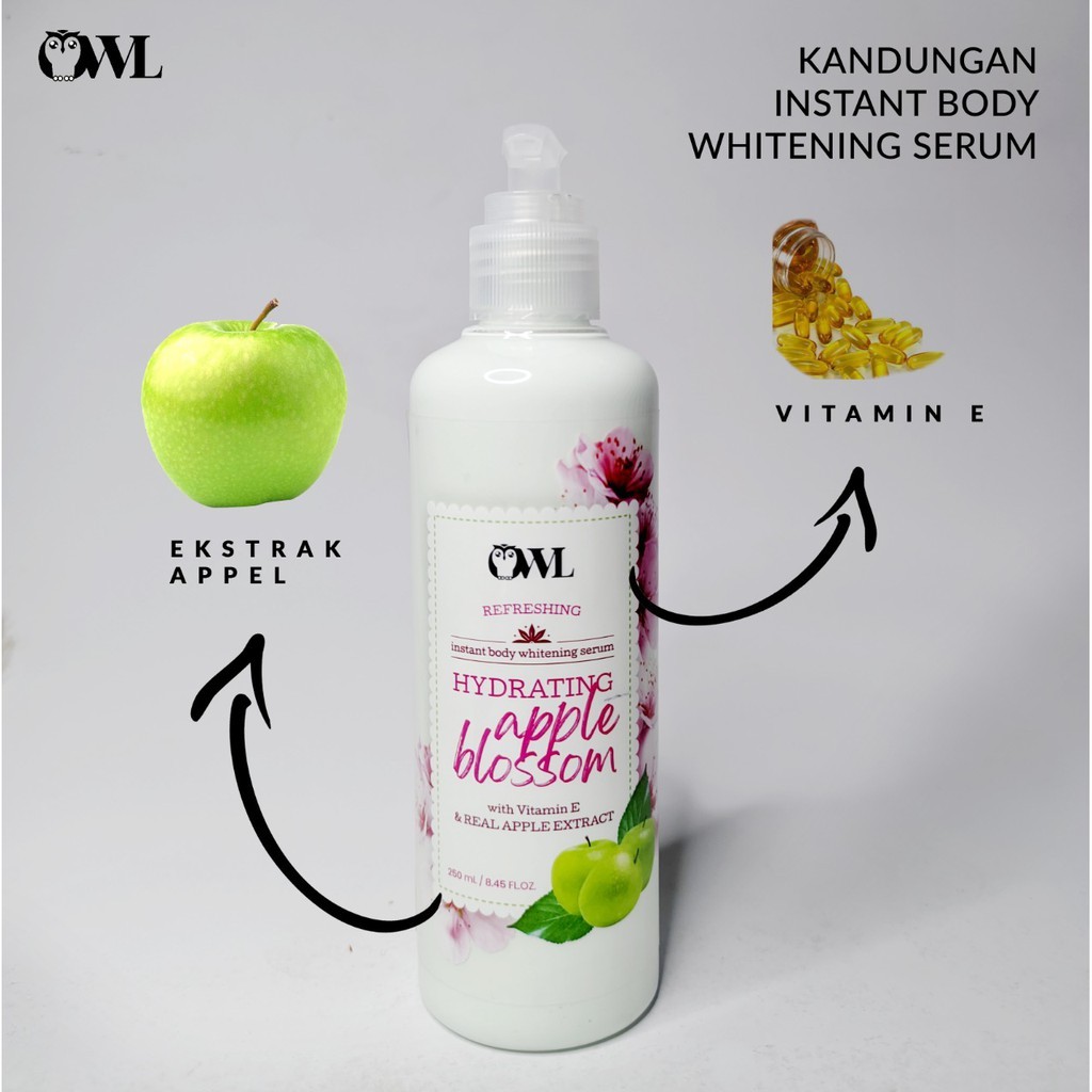 OWL Instant Whitening Body Serum Hydrating Apple Blossom BPOM