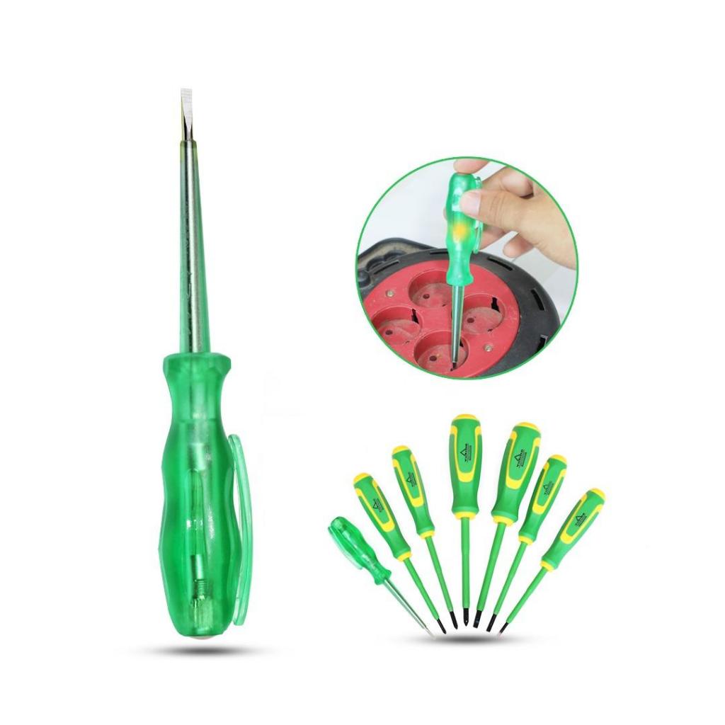 YUKIDO Obeng LISTRIK Set Magnet PLUS Tespen Listrik 7in1 Obeng Set Reparasi Obeng Skrup