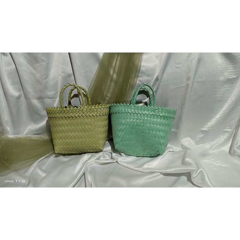 READY STOK - TAS ANYAMAN PLASTIK POLOS LURIK Unyil/Mini Sovenir/Hampers/Hajatan/Ultah/Lebaran