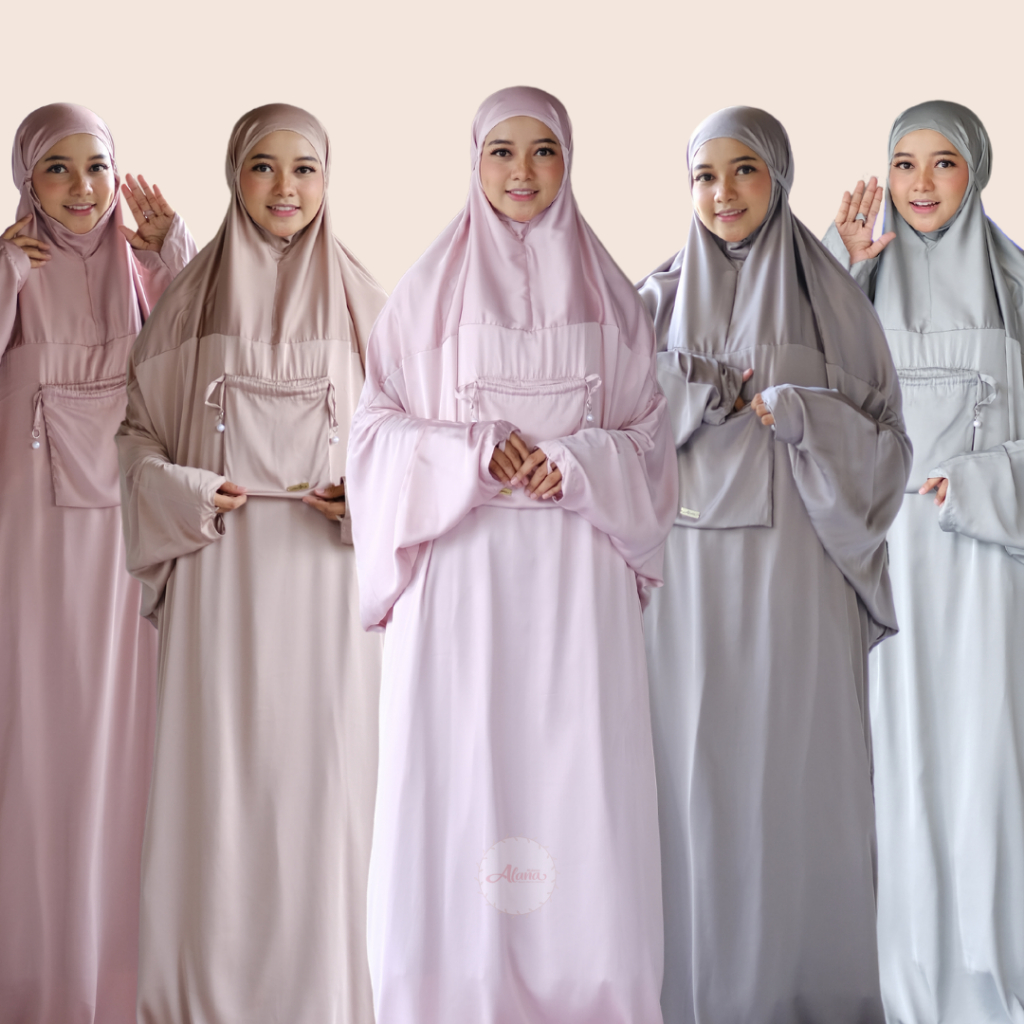 Mukena Terusan Traveling Travelling Super Jumbo Adem Silk Premium by Mukena Alana