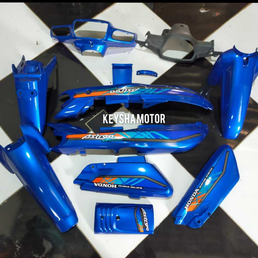 COVER BODY ASTREA GRAND IMPRESSA GRAND SABIT BIRU SET STRIPPING