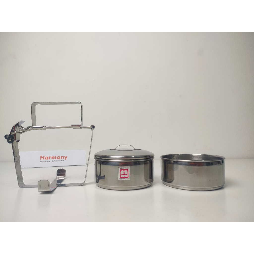 New Maspion Rantang 10Cm Susun 2 10Cm Susun 3 Stainless Tebal Rantang Bekal Kunci Mini