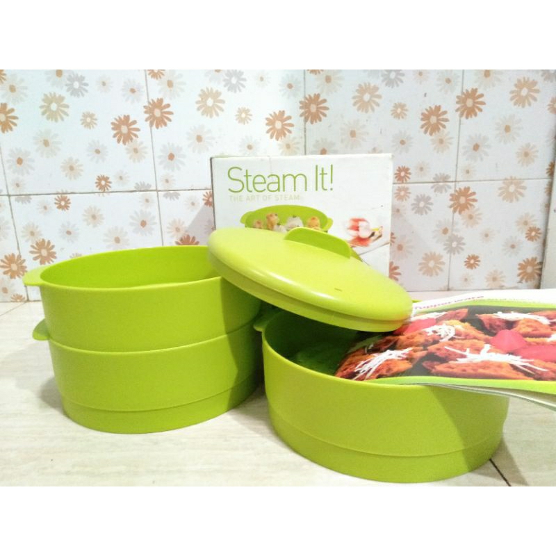 Steam it hijau tupperware 3 susun