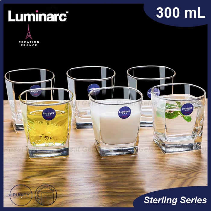 1 SET 6 PCS Luminarc Sterling 300 mL/Luminarc Gelas Whiskey/Luminarc