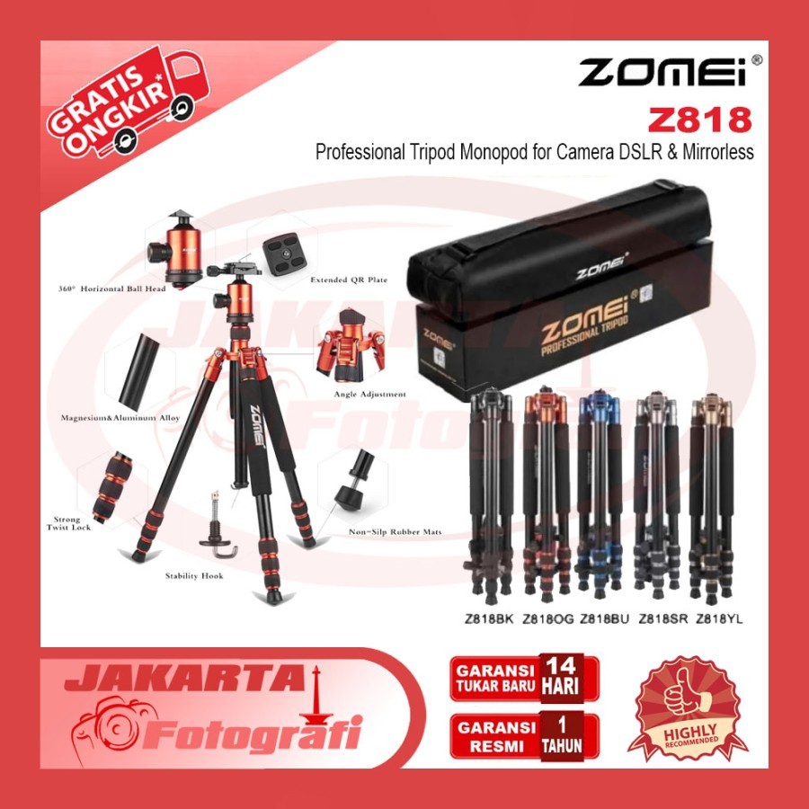 Zomei Z818 Professional Tripod Monopod for Camera DSLR & Mirrorless